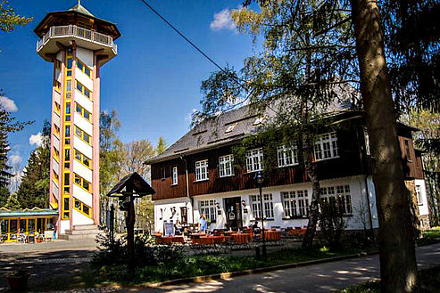 Außenansicht Bürger- und Berggasthof Scheibenberg